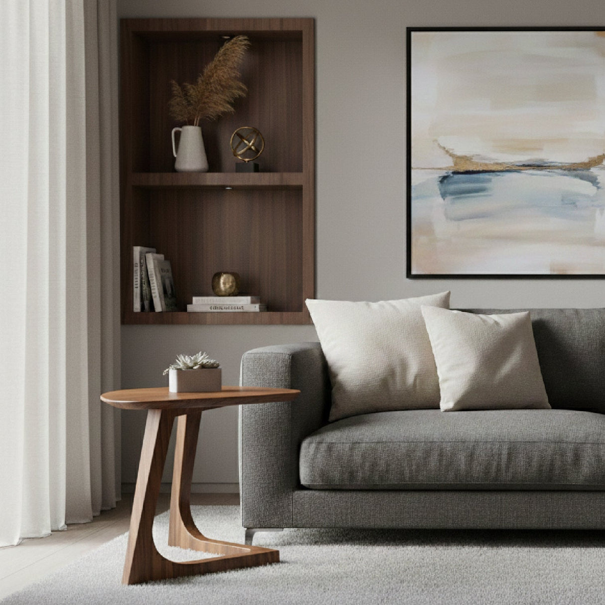 Modern European furniture - Solid Walnut End Table - www.oroa.com