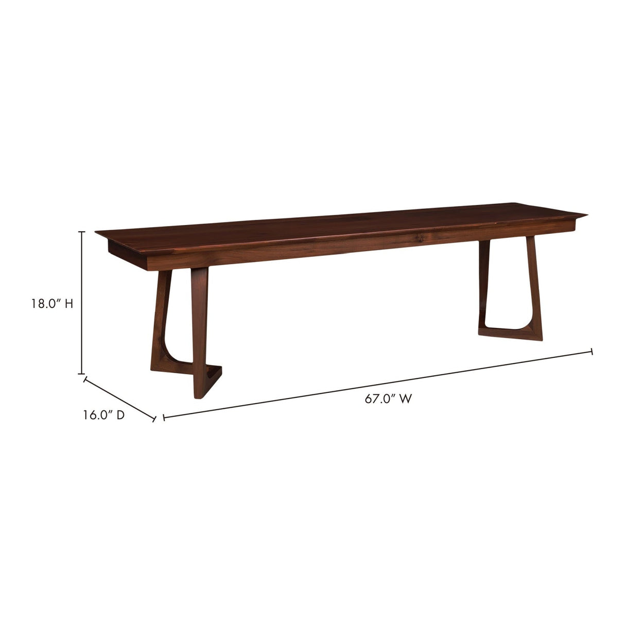Modern European furniture - Solid Walnut Bench - www.oroa.com