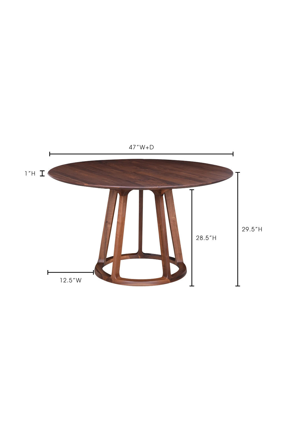Modern European furniture - Walnut Round Dining Table - www.oroa.com
