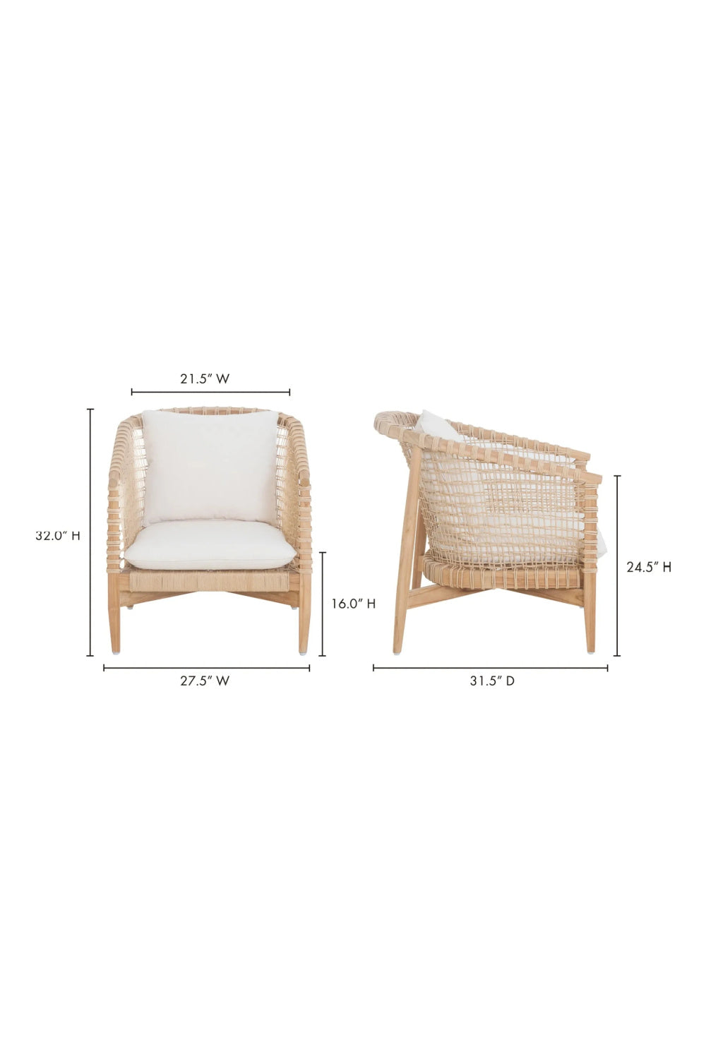 Modern European furniture - White Weave Outdoor Lounge Chair - www.oroa.com | Oroa.com