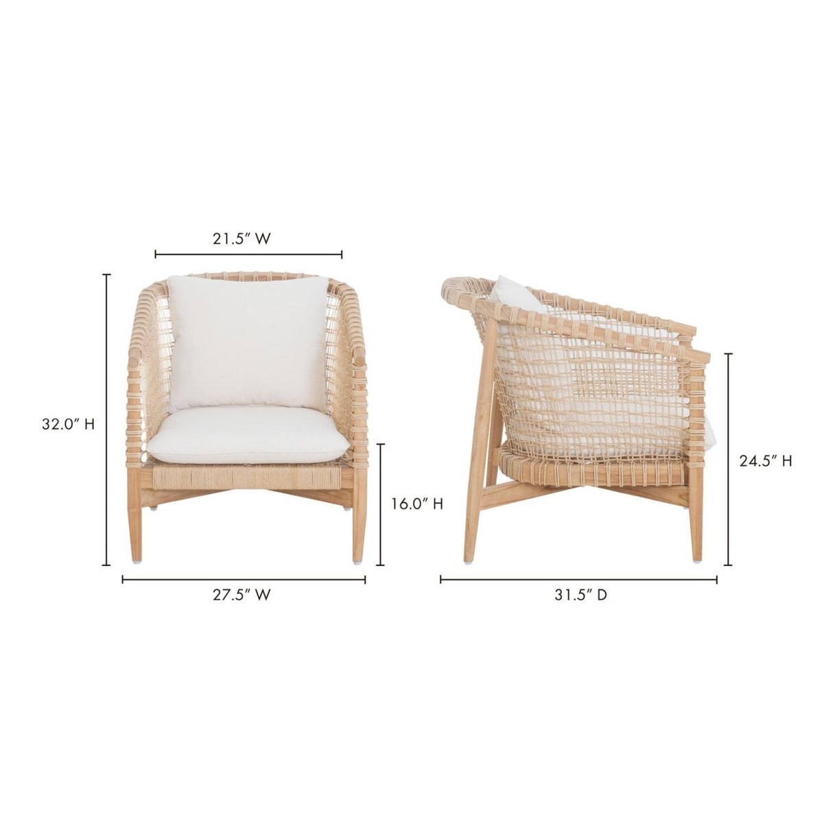 Modern European furniture - White Weave Outdoor Lounge Chair - www.oroa.com