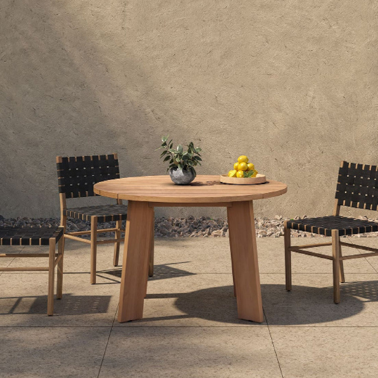 Modern European furniture - Slatted Teak Outdoor Dining Table - www.oroa.com