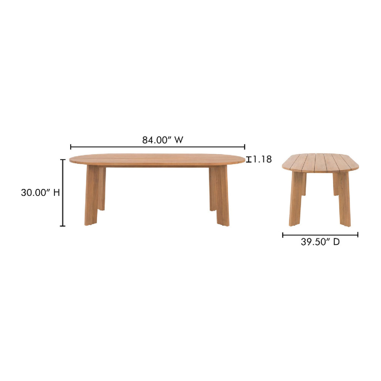 Modern European furniture - Slatted Teak Outdoor Dining Table - www.oroa.com