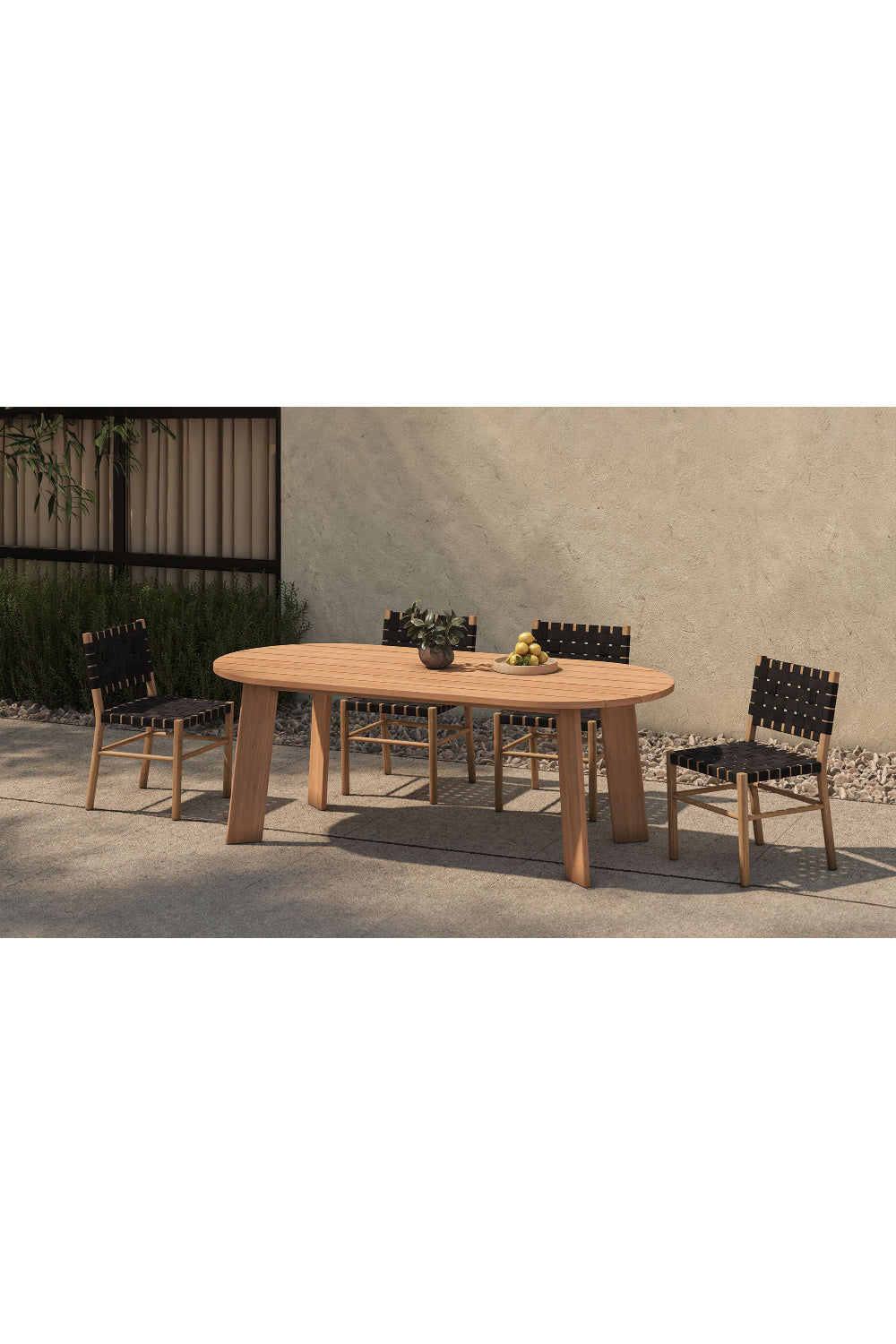 Slatted Teak Outdoor Dining Table | Novi Living Delta | Oroa.com