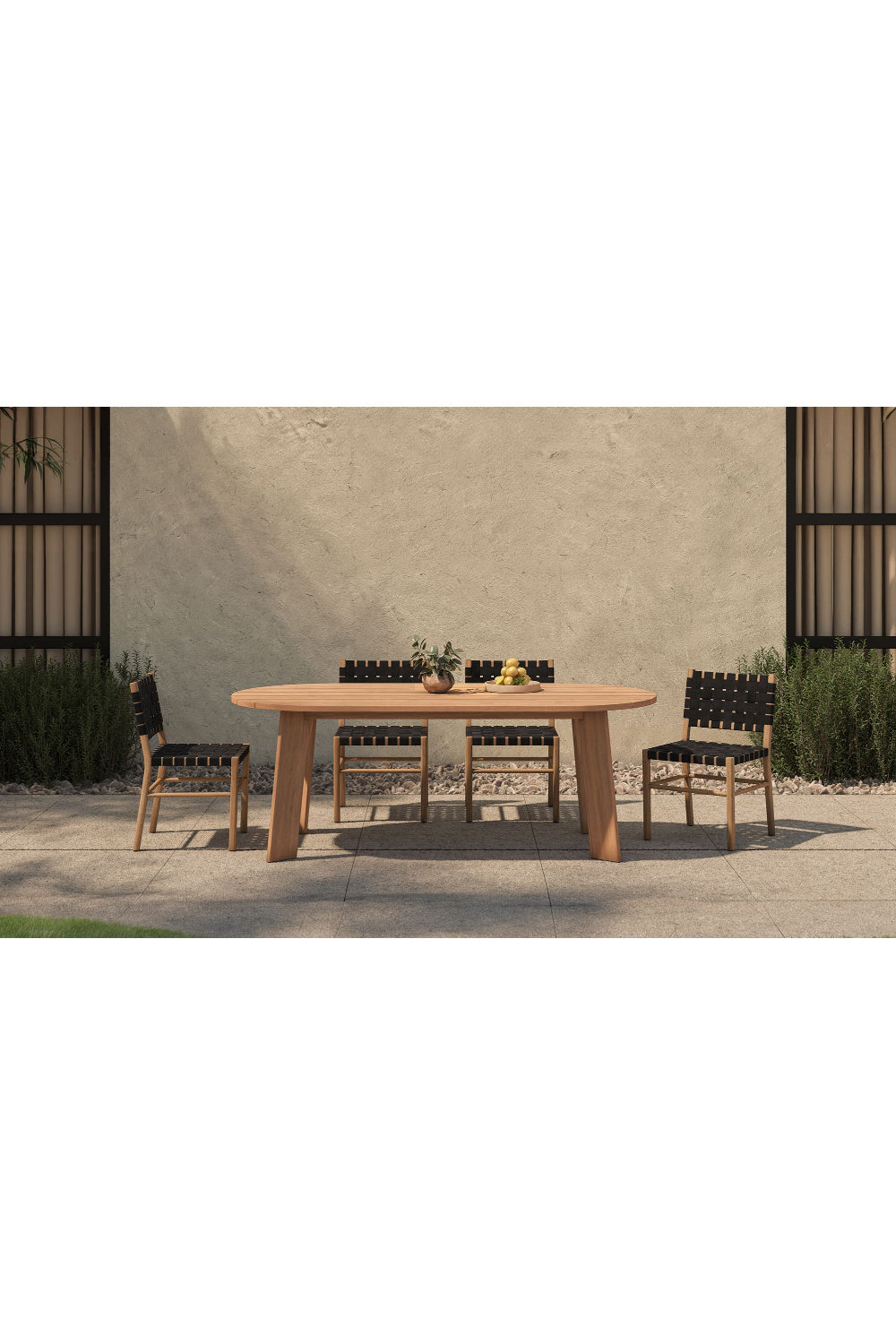 Slatted Teak Outdoor Dining Table | Novi Living Delta | Oroa.com