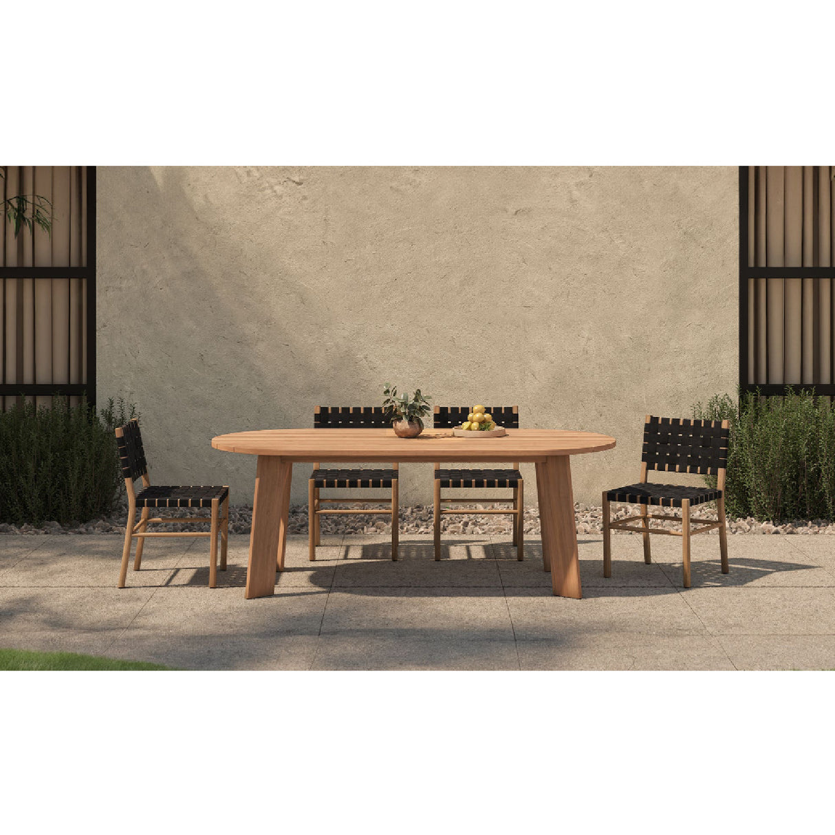 Modern European furniture - Slatted Teak Outdoor Dining Table - www.oroa.com