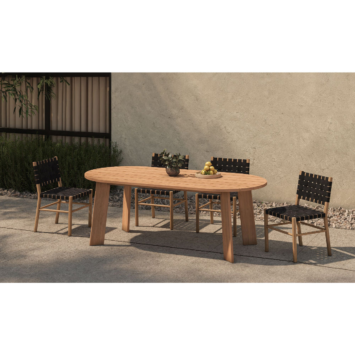 Modern European furniture - Slatted Teak Outdoor Dining Table - www.oroa.com