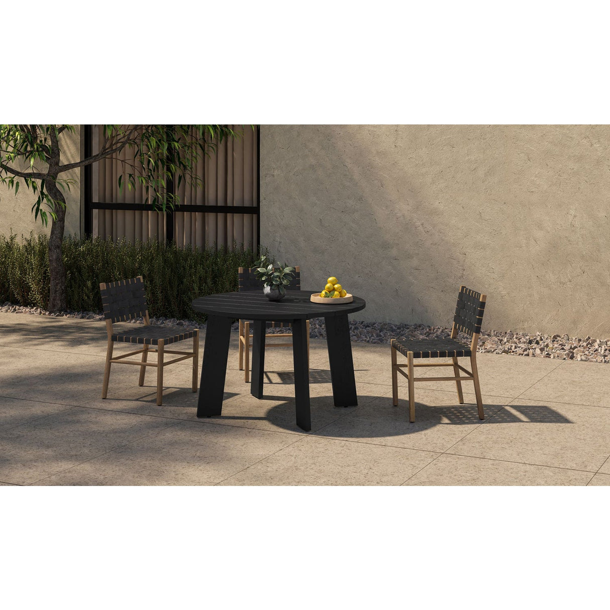 Modern European furniture - Black Woven Outdoor Dining Chair - www.oroa.com