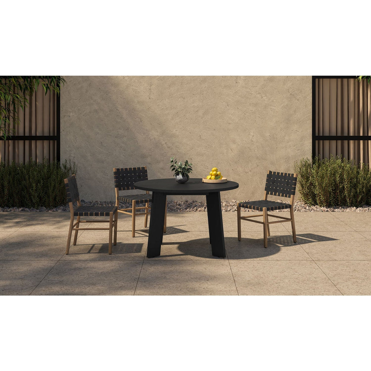 Modern European furniture - Black Woven Outdoor Dining Chair - www.oroa.com