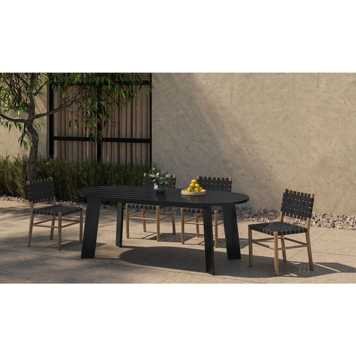 Modern European furniture - Black Woven Outdoor Dining Chair - www.oroa.com