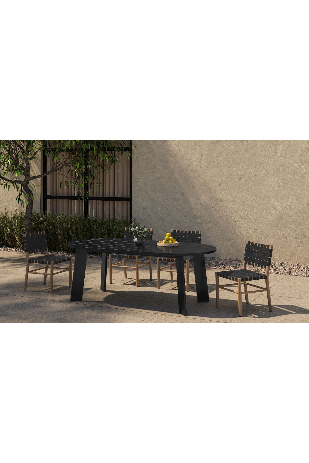 Modern European furniture - Black Woven Outdoor Dining Chair - www.oroa.com