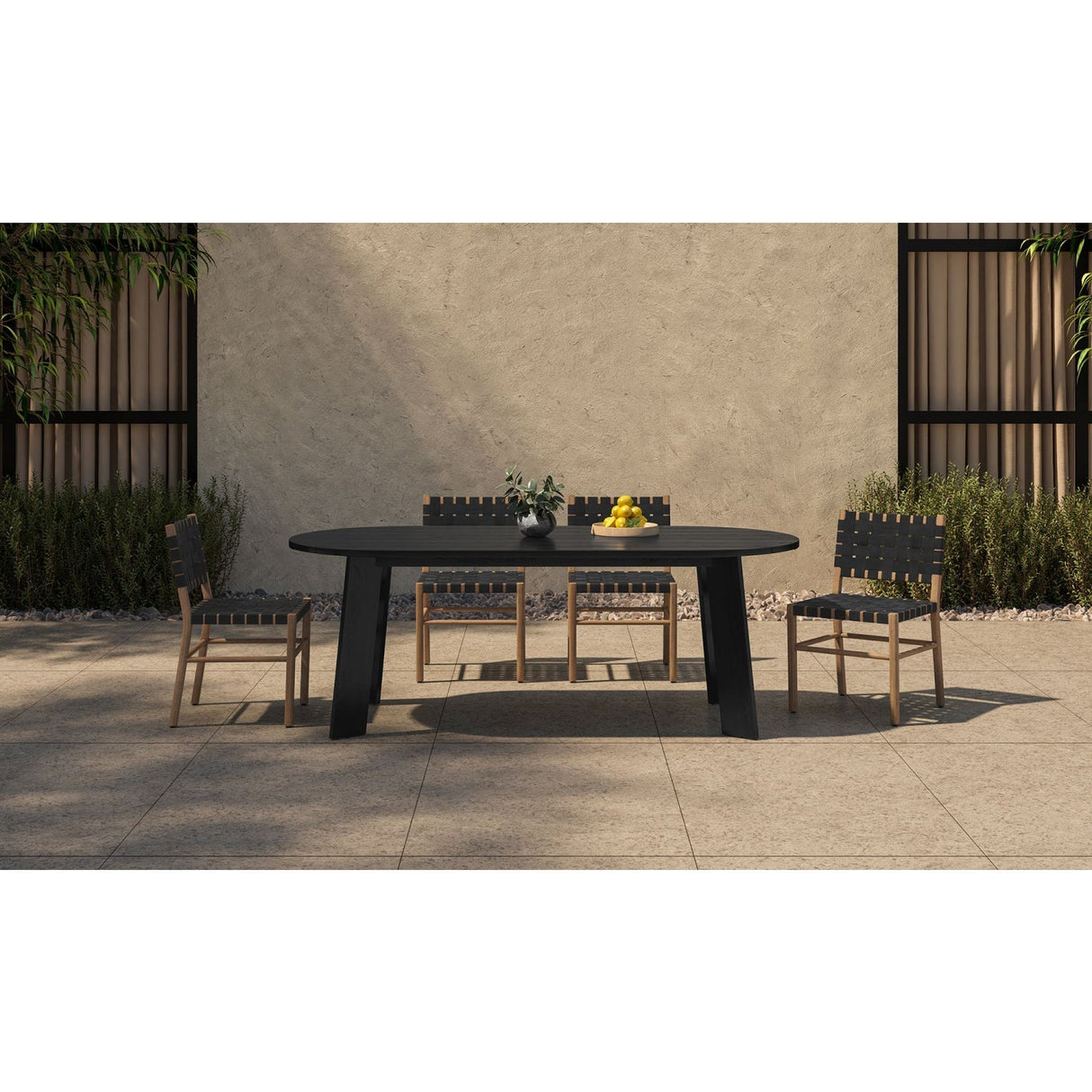Modern European furniture - Black Woven Outdoor Dining Chair - www.oroa.com