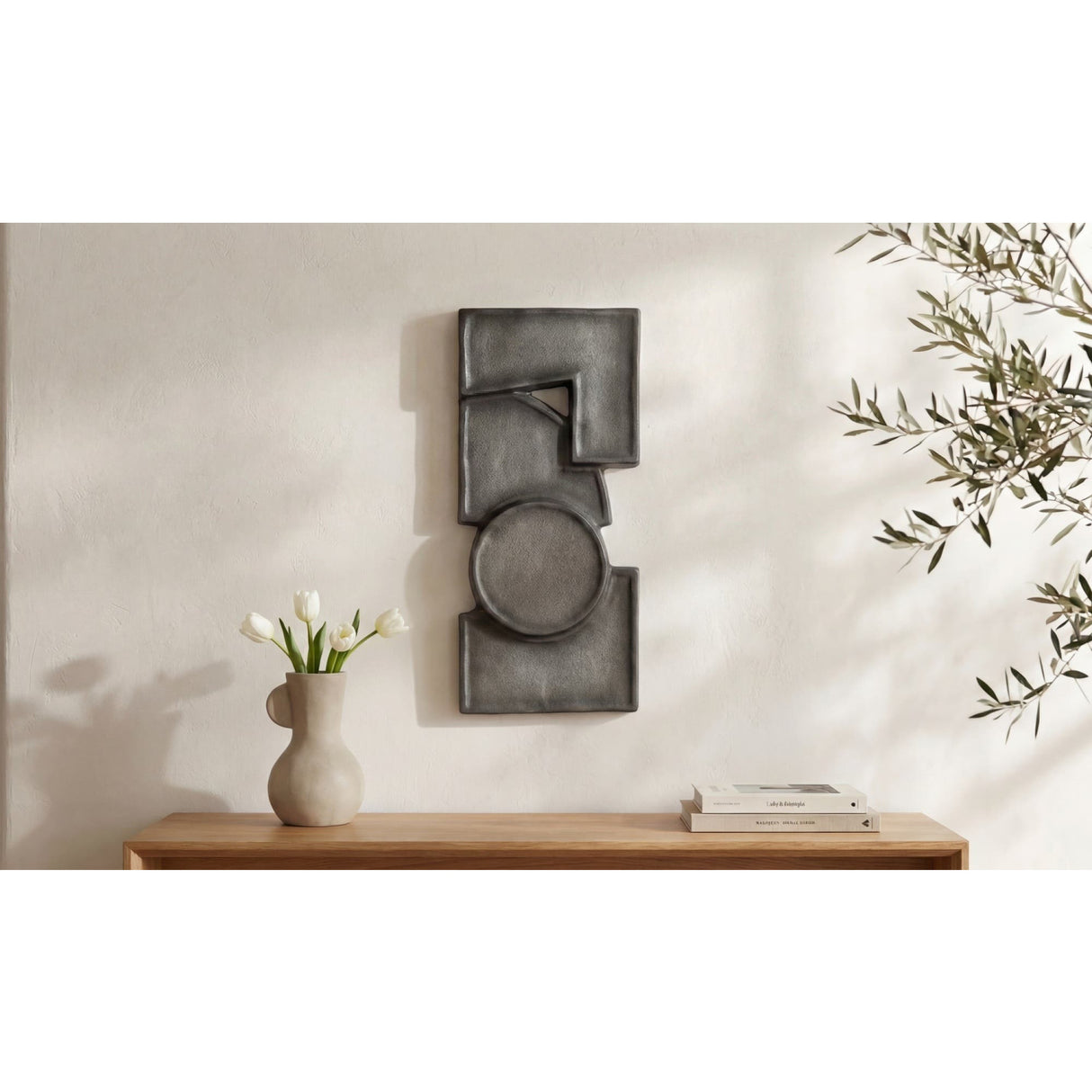 Modern European furniture - Gray Geometrical Wall Sculpture - www.oroa.com