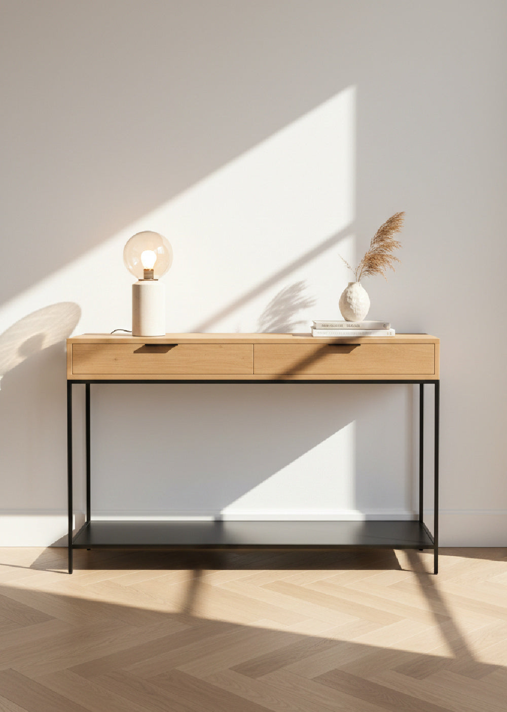 Modern European furniture - Solid Teak Wood Console Table - www.oroa.com