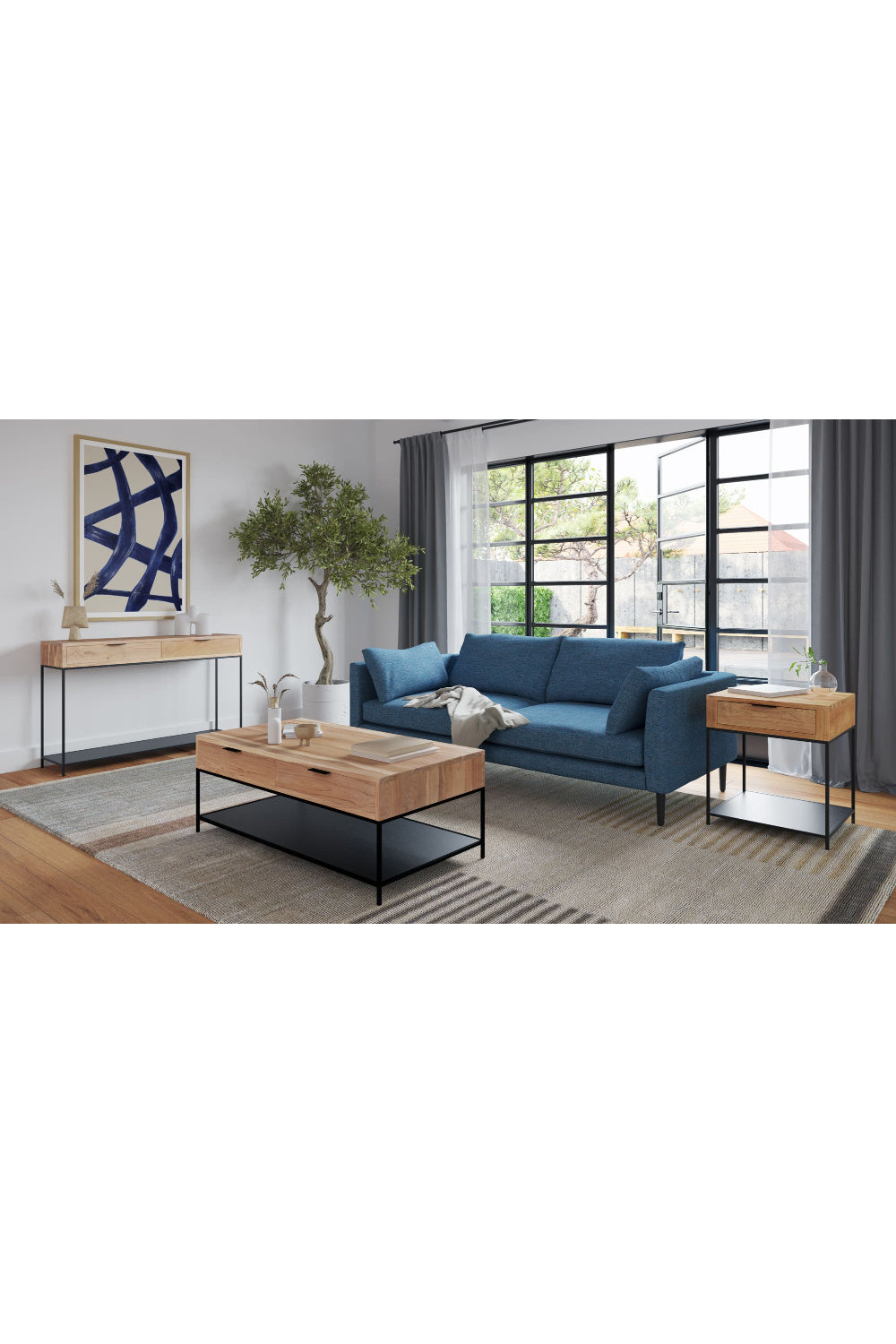 Modern European furniture - Solid Teak Wood Console Table - www.oroa.com