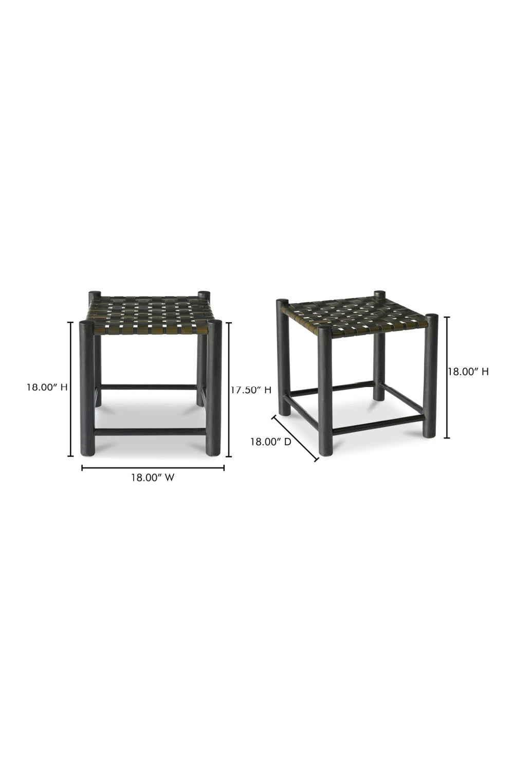 Modern European furniture - Green Woven Leather Stool - www.oroa.com