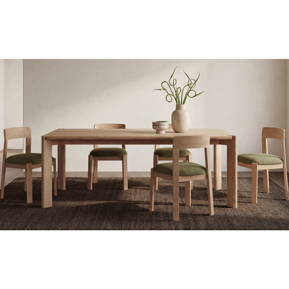 Oak Framed Padded Dining Chairs (2) | Novi Living Oli