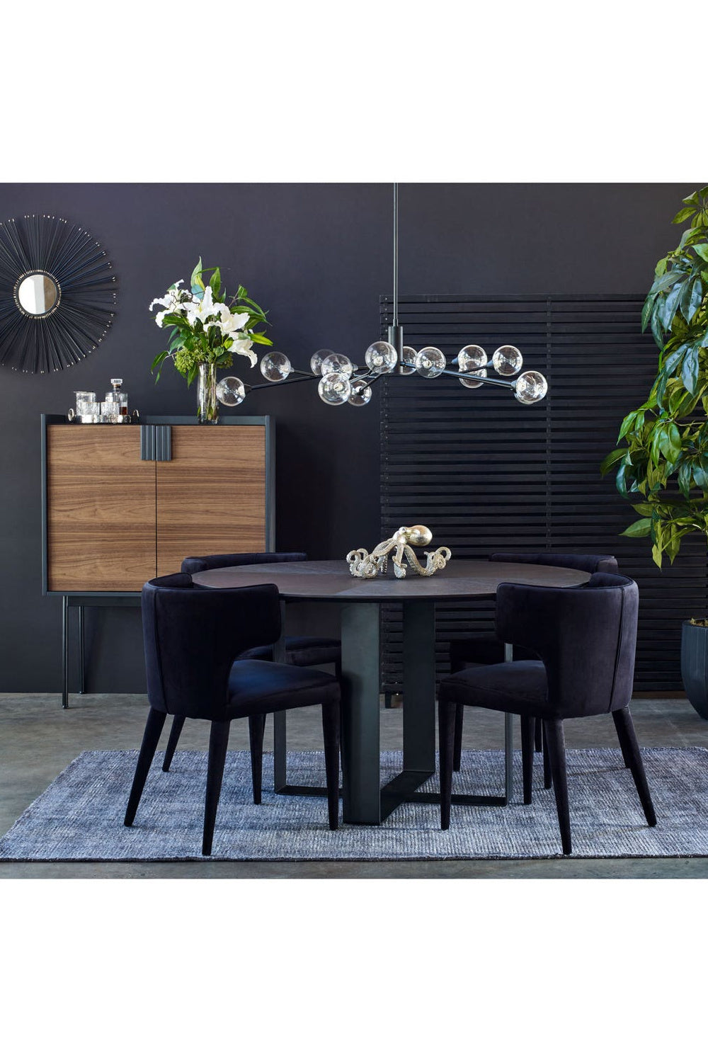 Modern European furniture - Black Upholstered Dining Chair - www.oroa.com