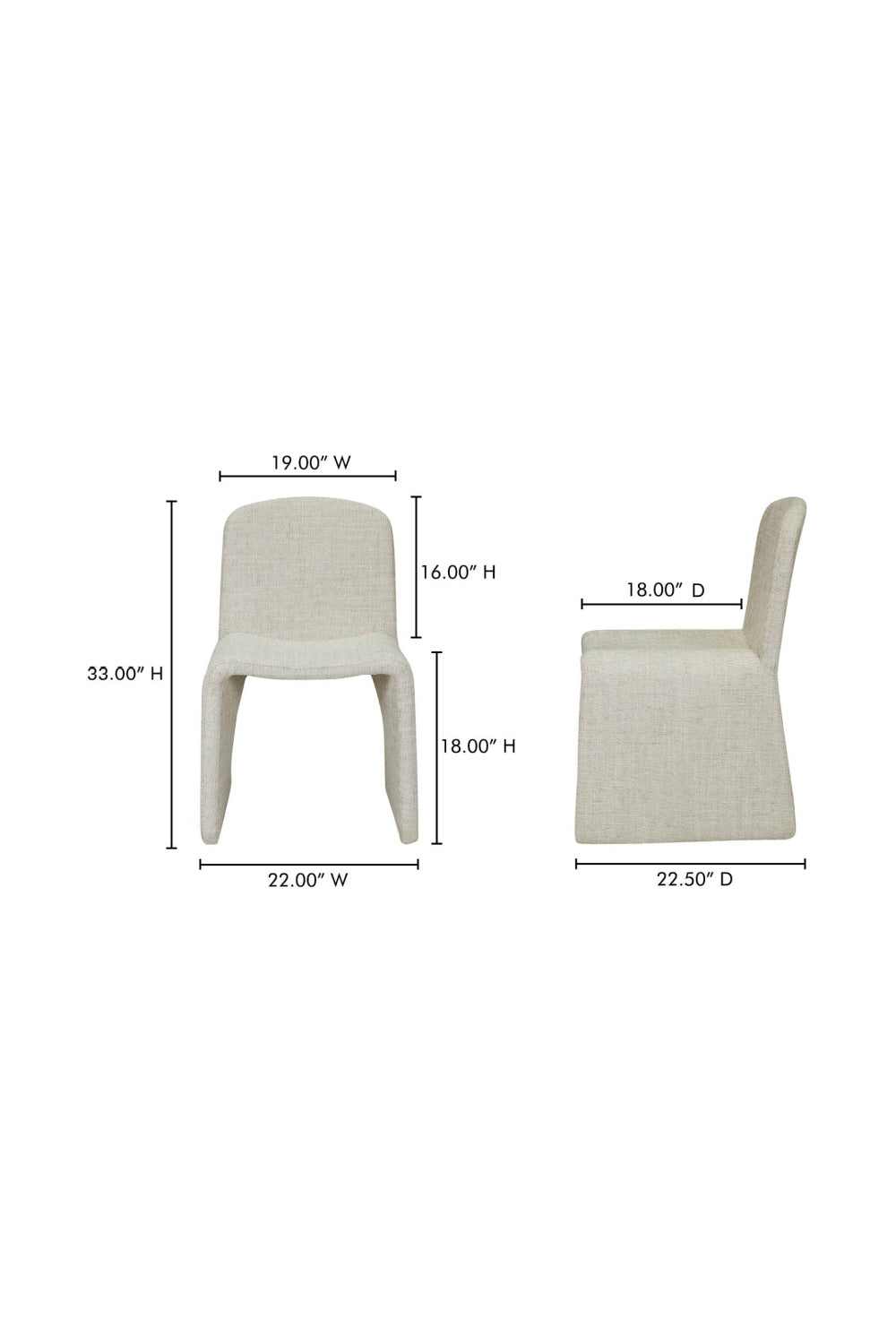 Modern European furniture - Beige Monolithic Dining Chair - www.oroa.com