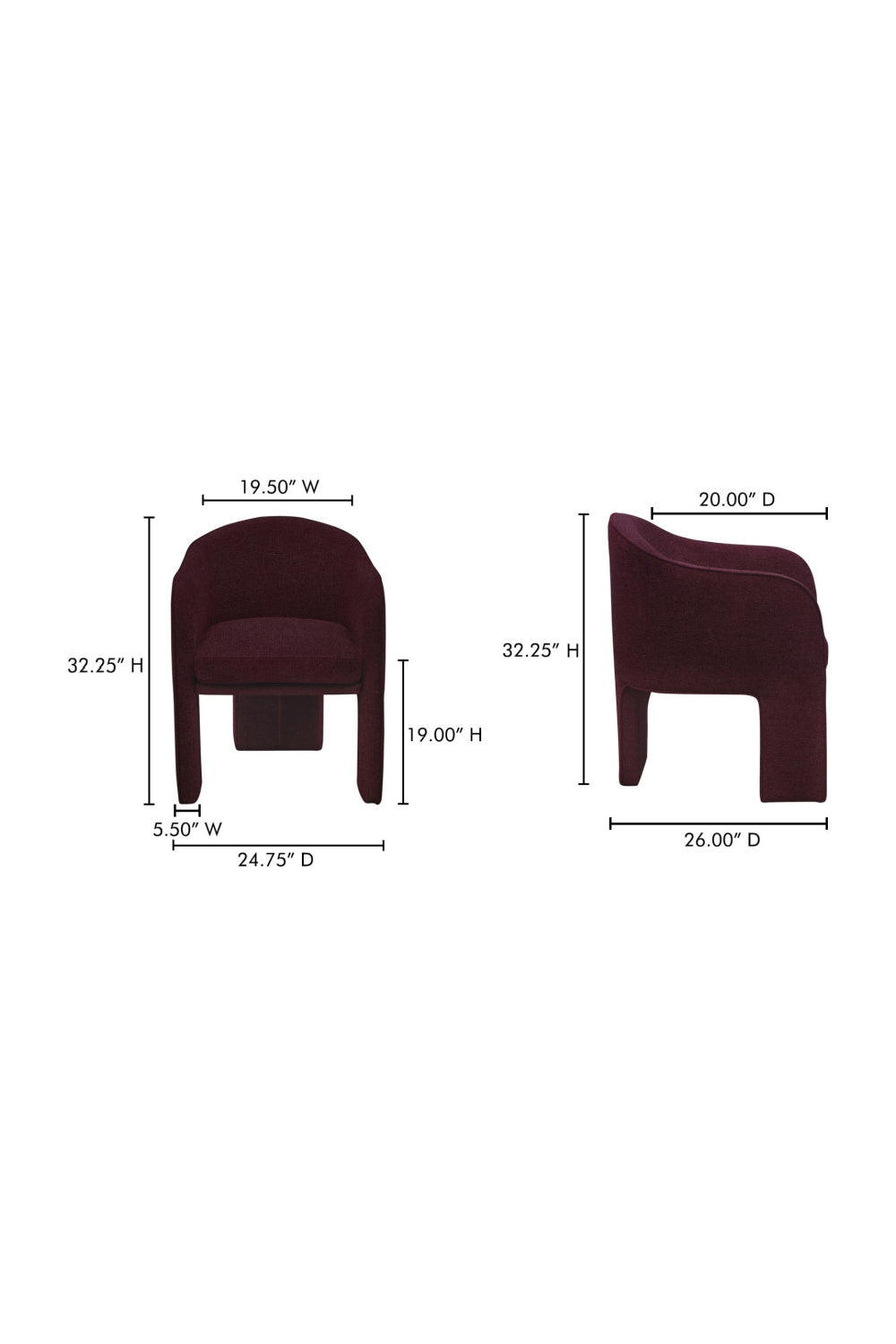 Modern European furniture - Violet 3-Legged Dining Chair - www.oroa.com