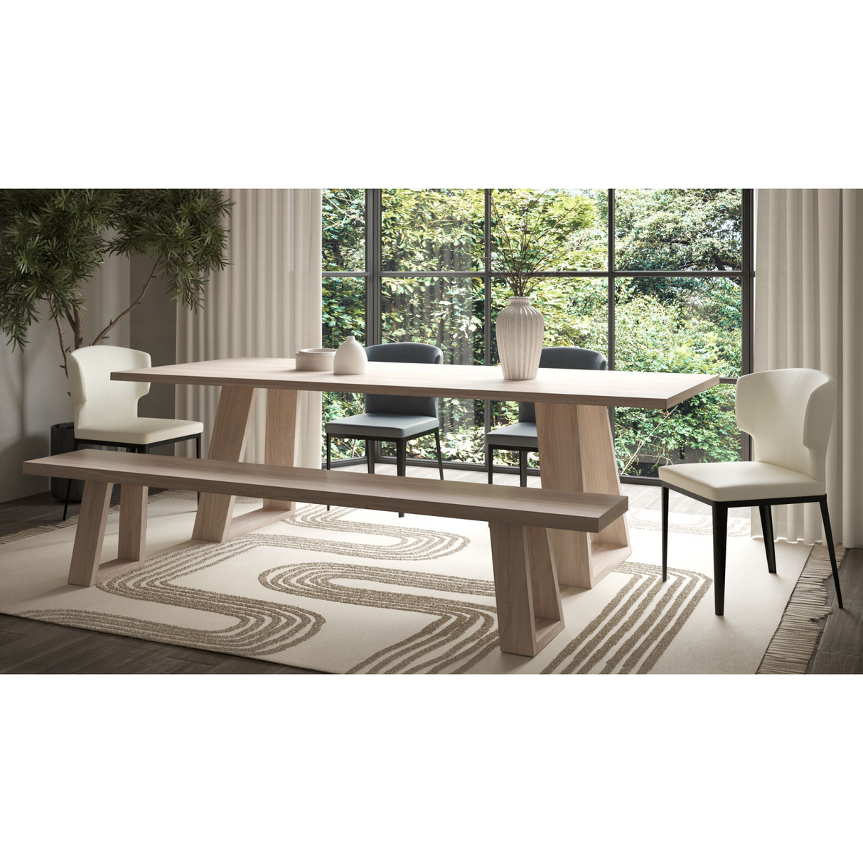 Modern European furniture - Vegan Leather Dining Chair Set (2) - www.oroa.com