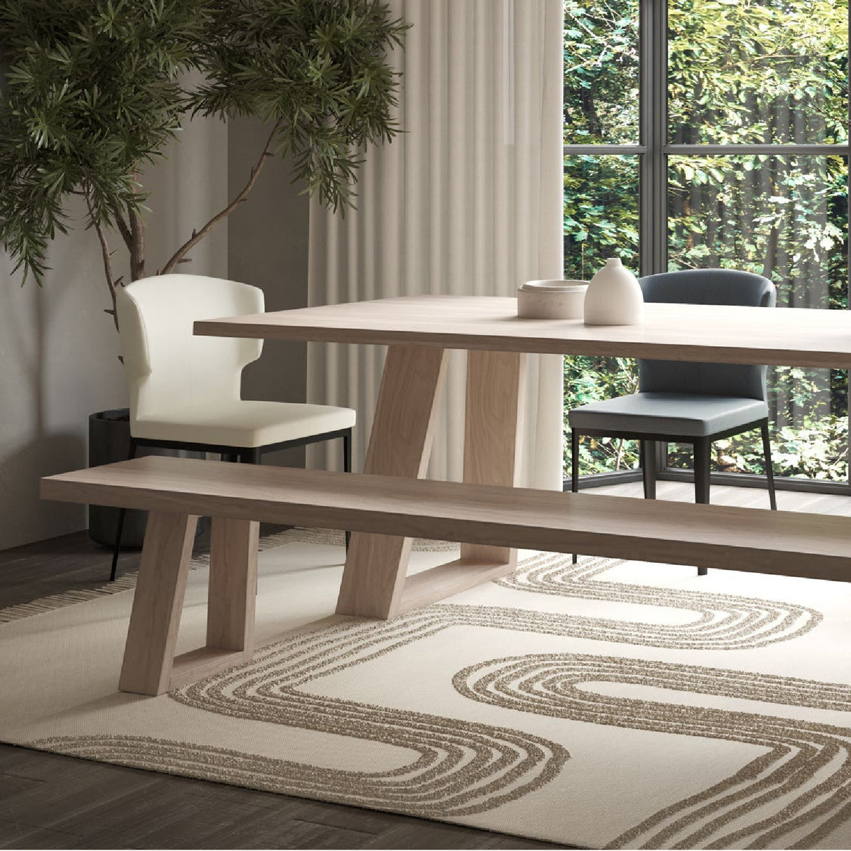 Modern European furniture - Vegan Leather Dining Chair Set (2) - www.oroa.com | Oroa.com