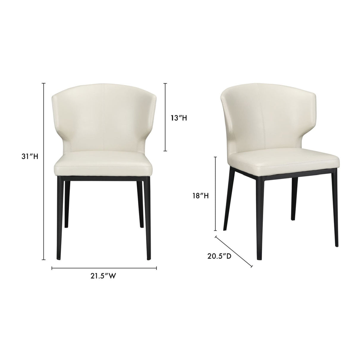 Modern European furniture - Vegan Leather Dining Chair Set (2) - www.oroa.com | Oroa.com