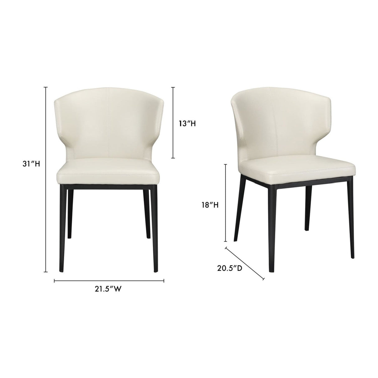 Modern European furniture - Vegan Leather Dining Chair Set (2) - www.oroa.com