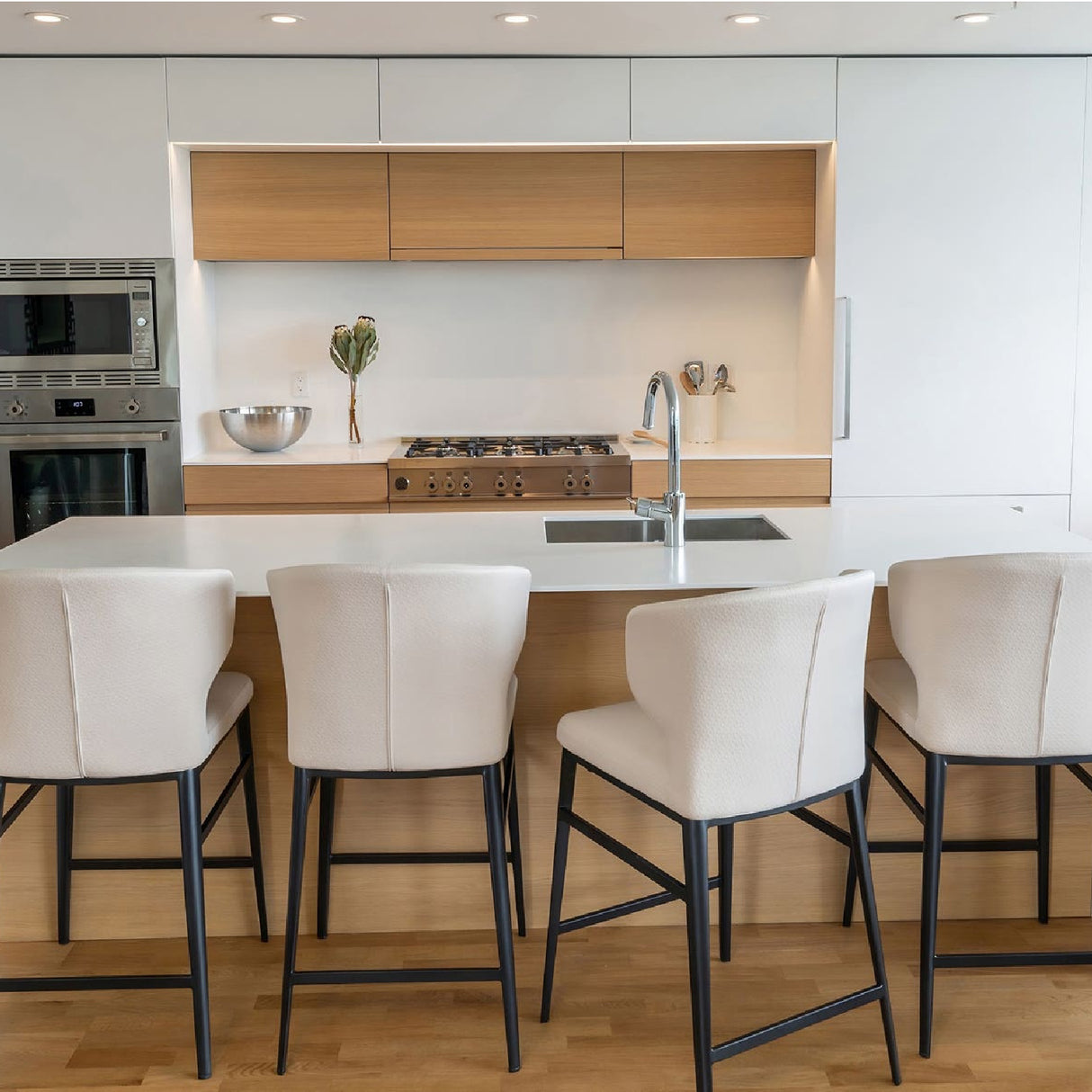Modern European furniture - Vegan Leather Counter Stool - www.oroa.com | Oroa.com