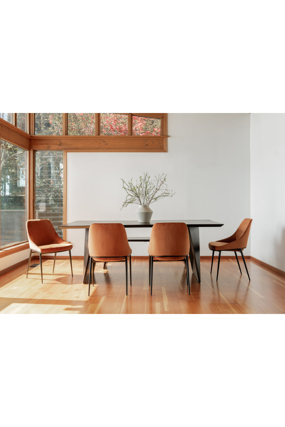 Modern European furniture - Orange Velvet Dining Chairs (2) - www.oroa.com