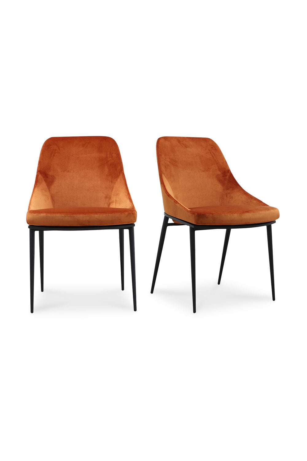 Modern European furniture - Orange Velvet Dining Chairs (2) - www.oroa.com