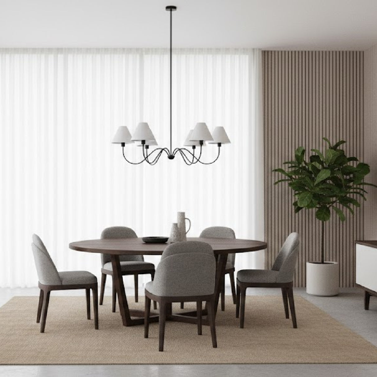 Modern European furniture - Blackened Bronze 6-Light Chandelier - www.oroa.com