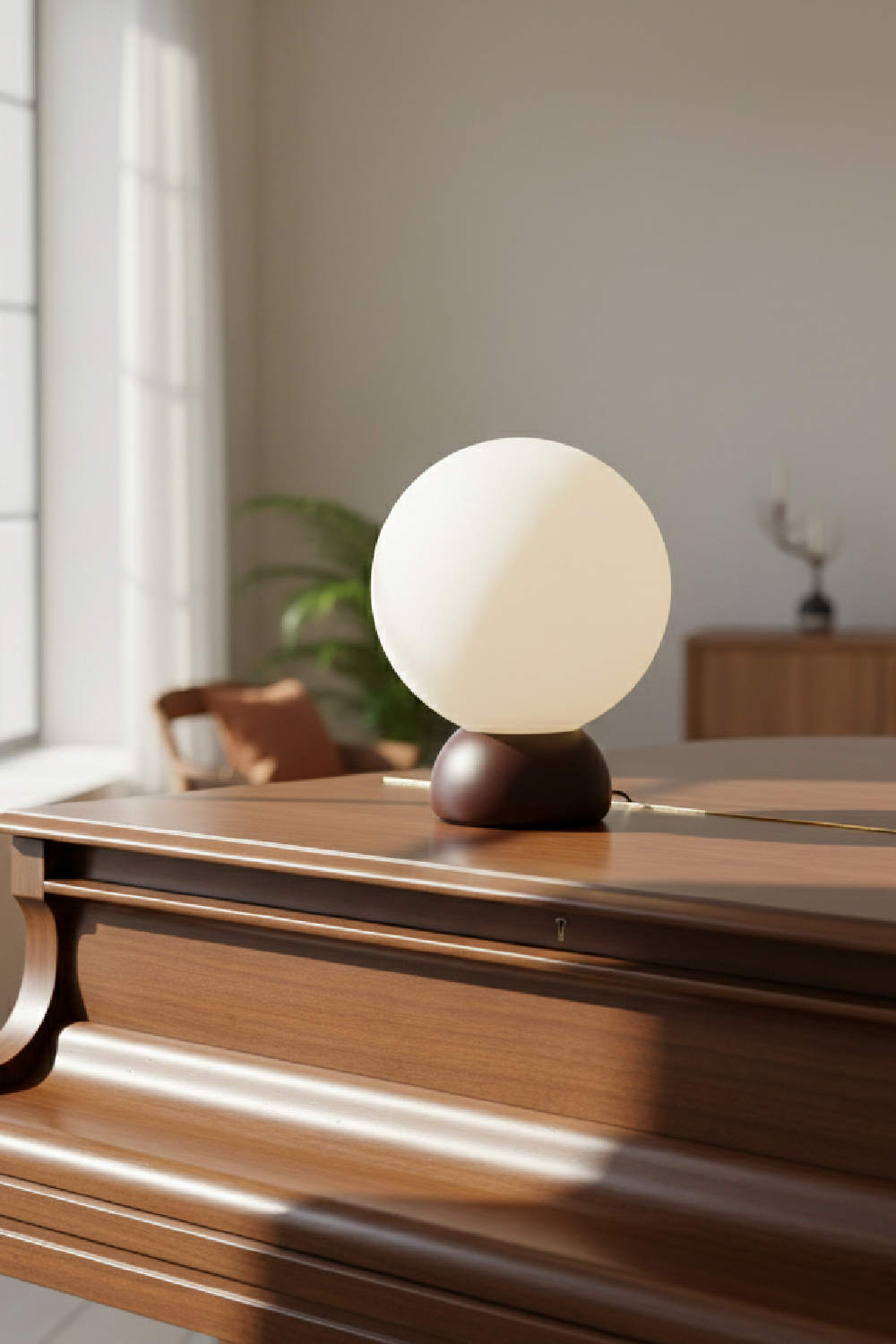 Modern European furniture - Opal Glass Globe Table Lamp - www.oroa.com