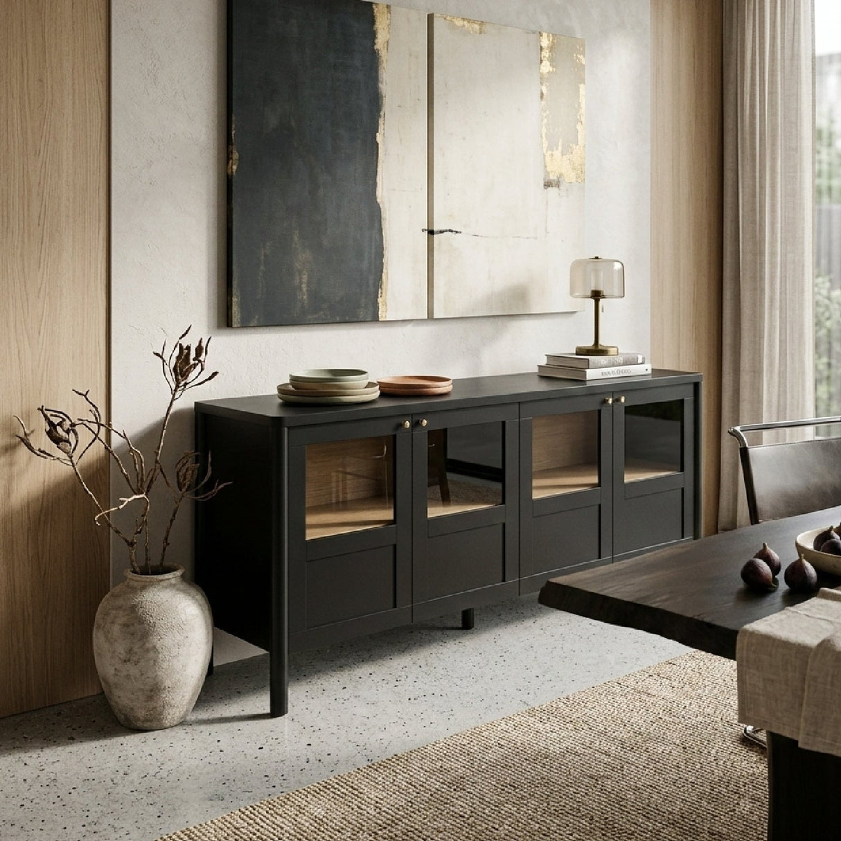 Modern European furniture - Solid Pine 4-Door Sideboard - www.oroa.com