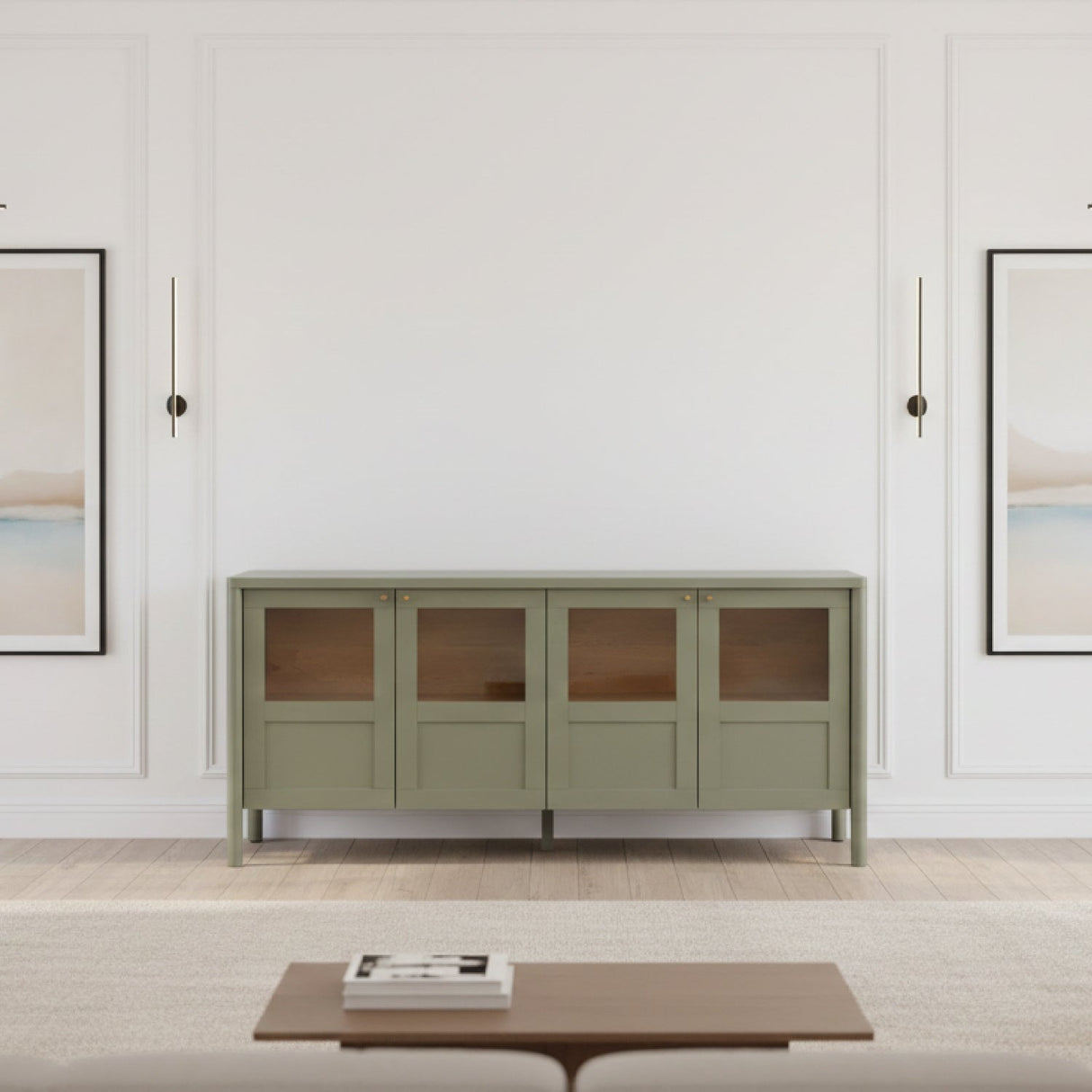 Modern European furniture - Solid Pine 4-Door Sideboard - www.oroa.com