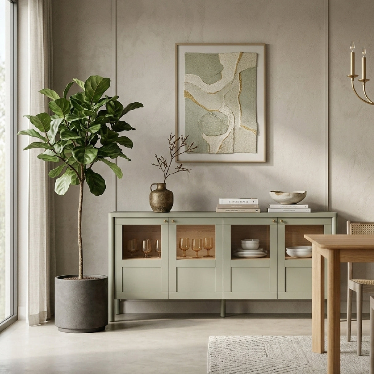 Modern European furniture - Solid Pine 4-Door Sideboard - www.oroa.com | Oroa.com