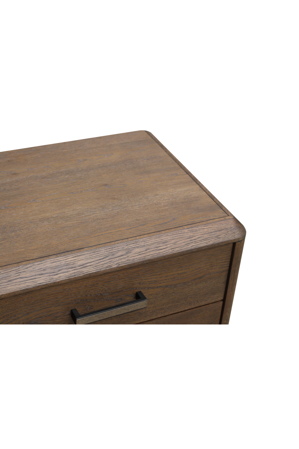 Brown Oak 3-Drawer Nightstand | Novi Living Caleb | Oroa.com