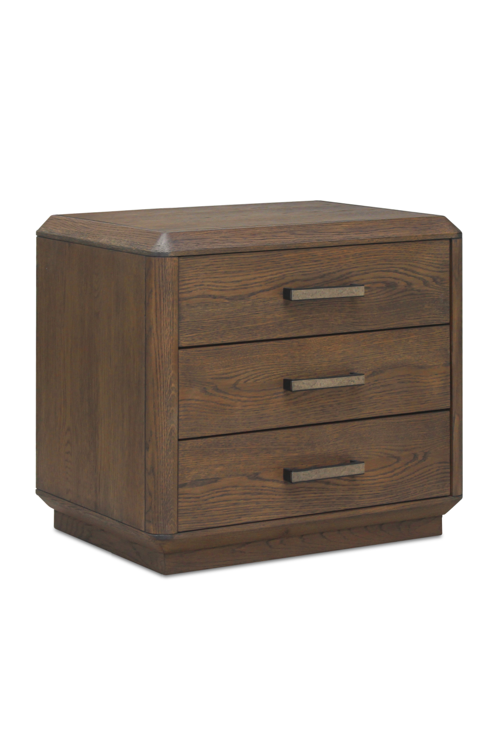 Modern European furniture - Brown Oak 3-Drawer Nightstand - www.oroa.com