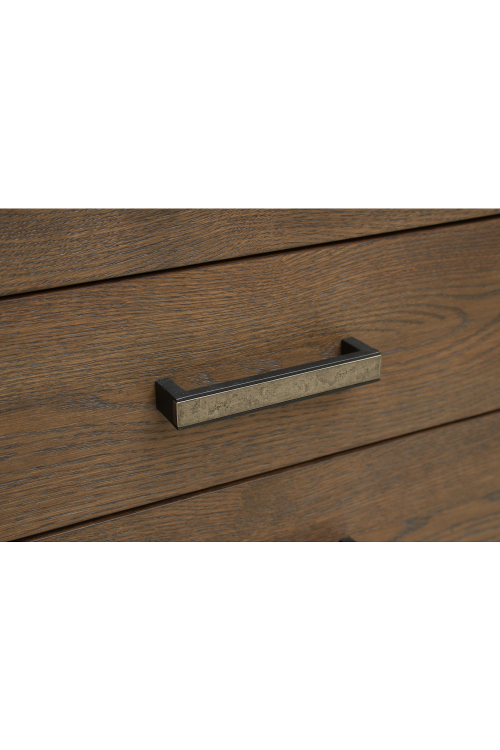 Brown Oak 3-Drawer Nightstand | Novi Living Caleb | Oroa.com