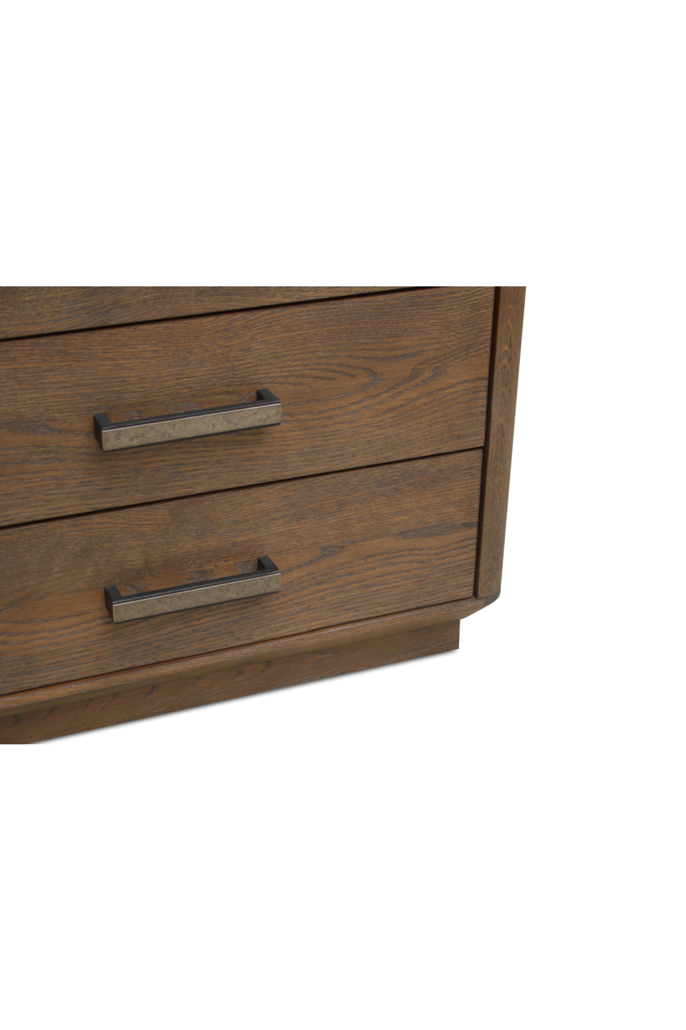 Brown Oak 3-Drawer Nightstand | Novi Living Caleb | Oroa.com