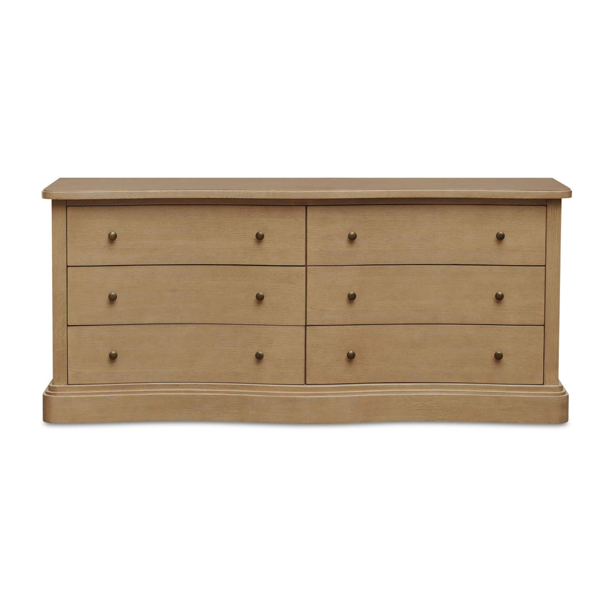 Modern European furniture - Solid Oak Curved 6-Drawer Dresser - www.oroa.com