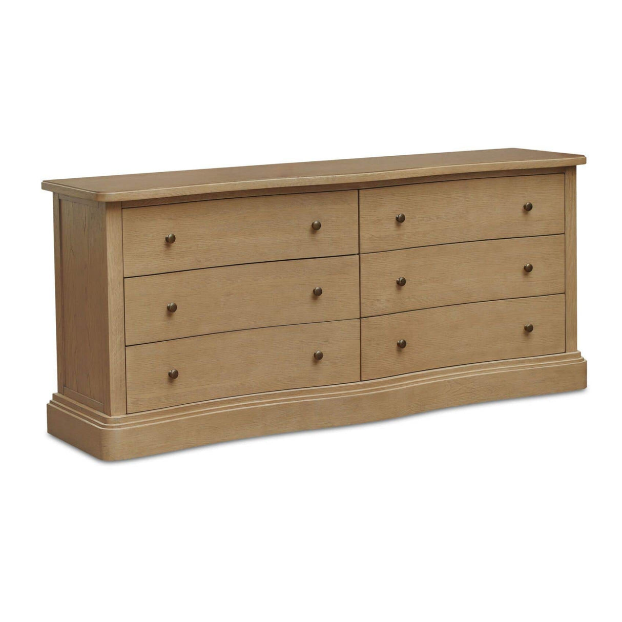 Modern European furniture - Solid Oak Curved 6-Drawer Dresser - www.oroa.com