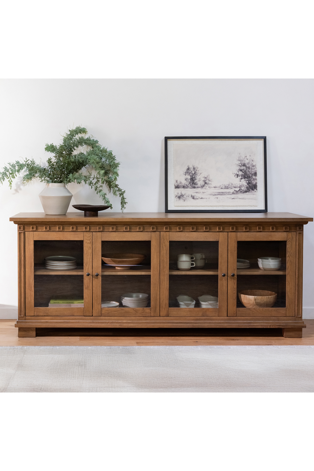 Modern European furniture - Brown Ash 4-Door Sideboard - www.oroa.com