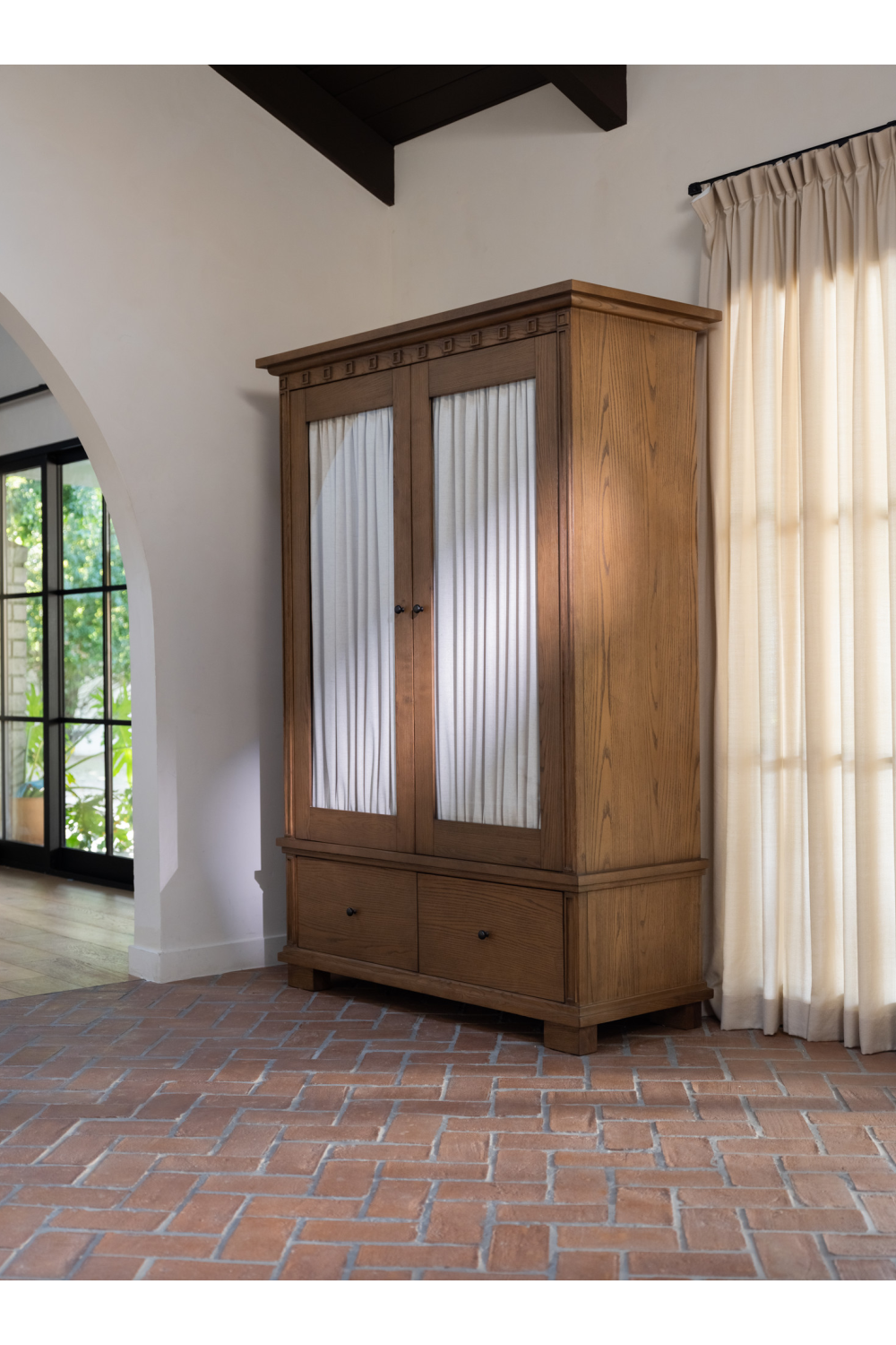 Modern European furniture - Brown Ash 2-Door Tall Cabinet - www.oroa.com