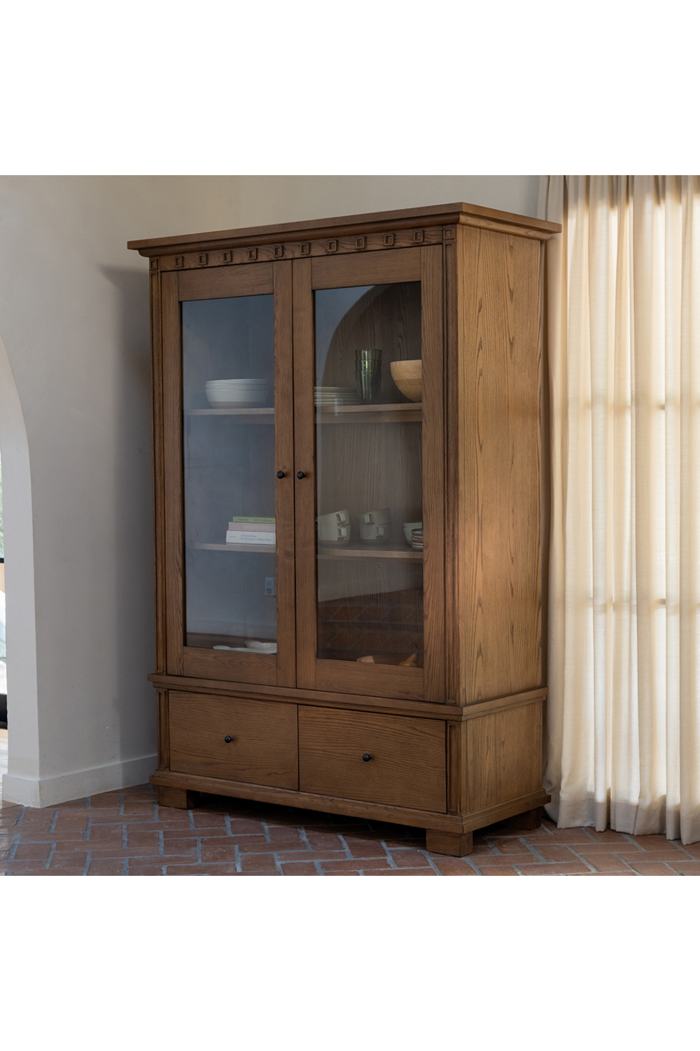 Modern European furniture - Brown Ash 2-Door Tall Cabinet - www.oroa.com