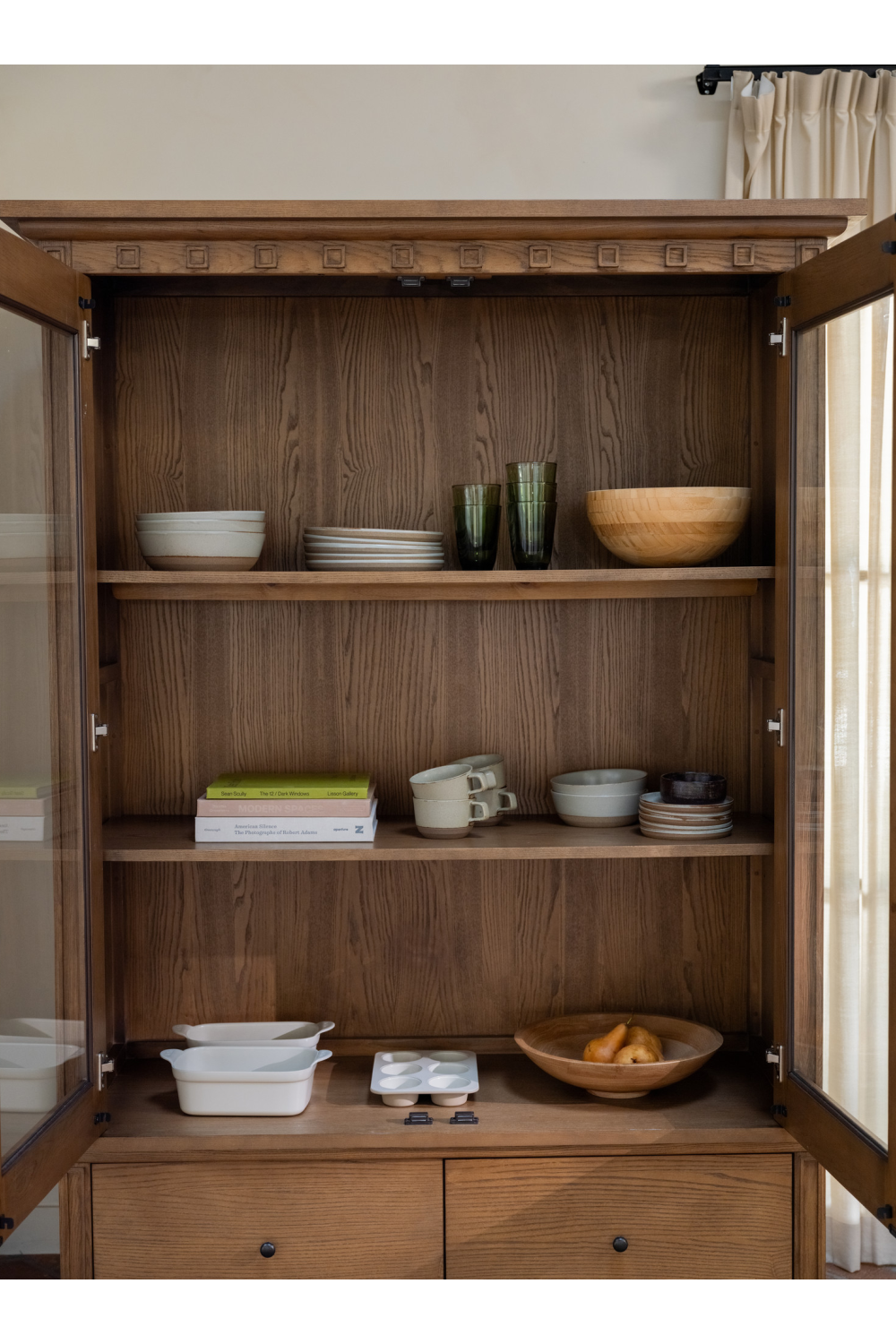 Modern European furniture - Brown Ash 2-Door Tall Cabinet - www.oroa.com