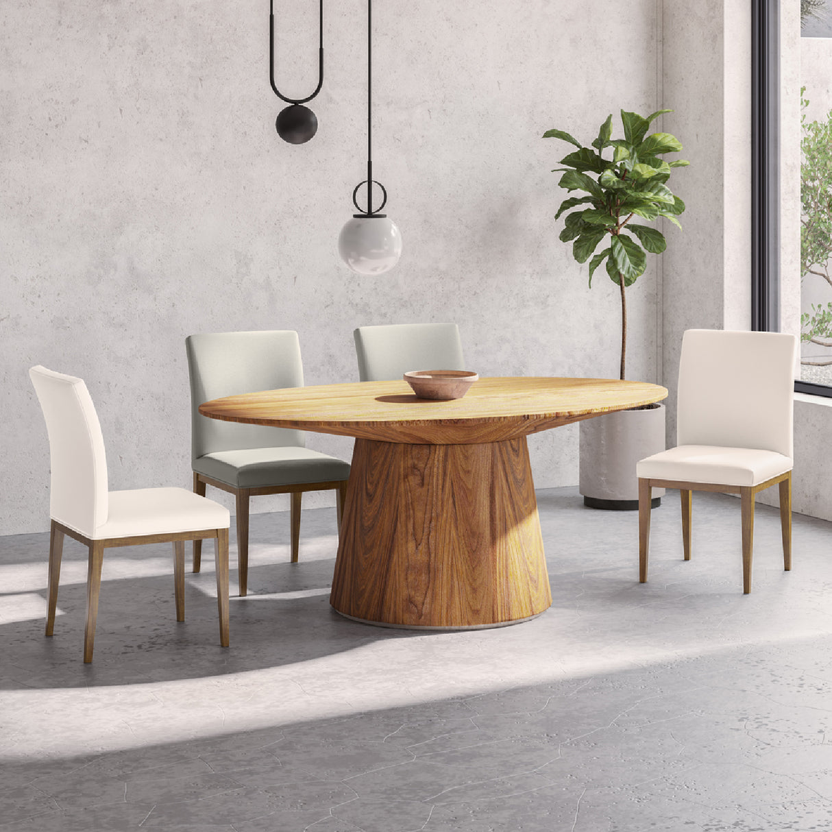 Modern European furniture - Top Grain Leather Dining Chairs (2) - www.oroa.com