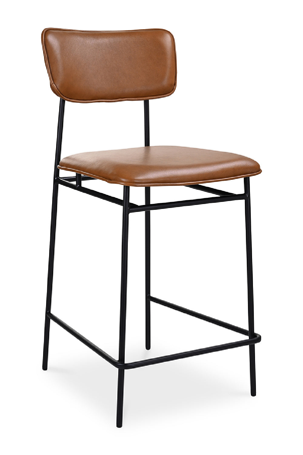 Modern European furniture - Brown Leather Counter Stool - www.oroa.com
