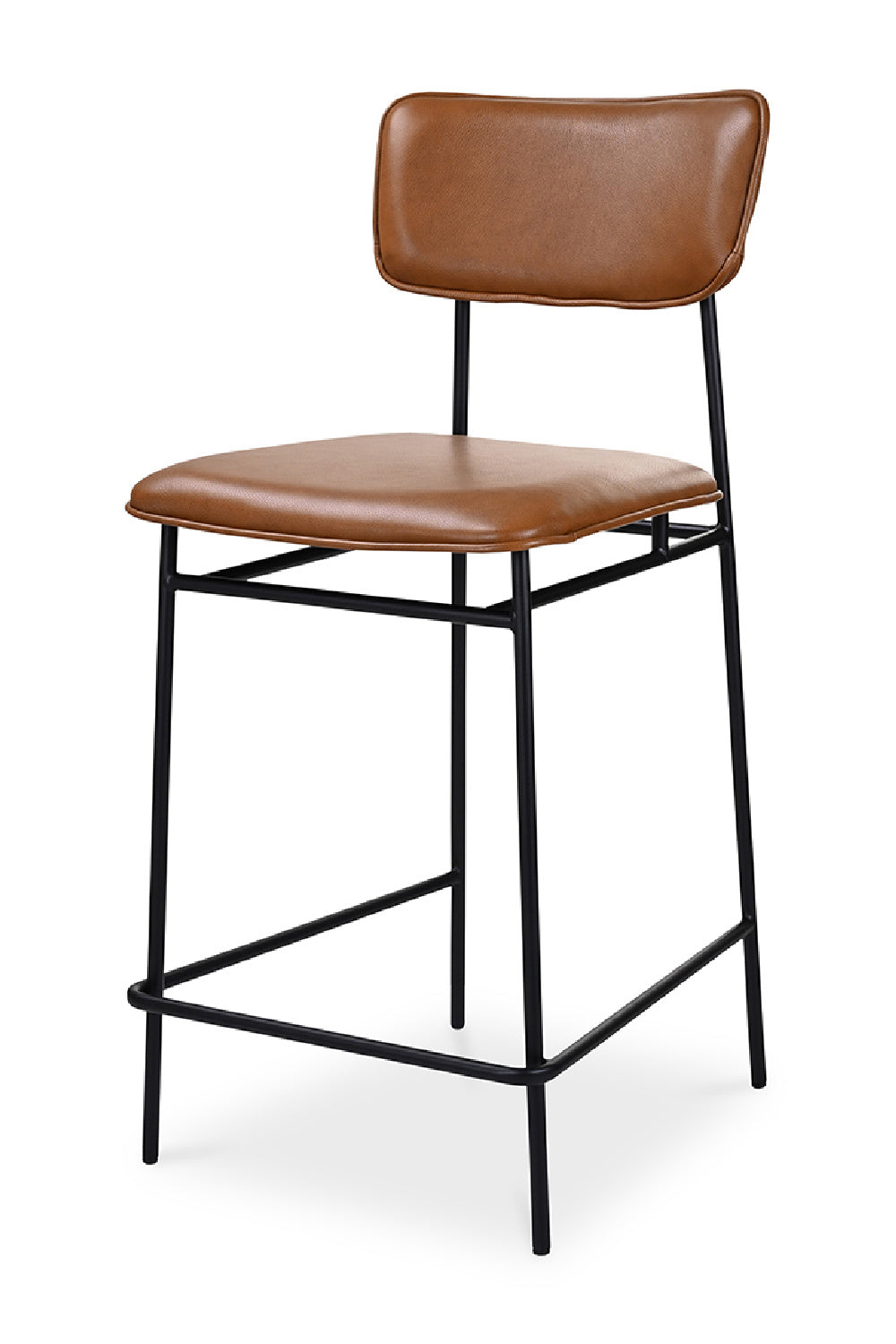 Modern European furniture - Brown Leather Counter Stool - www.oroa.com