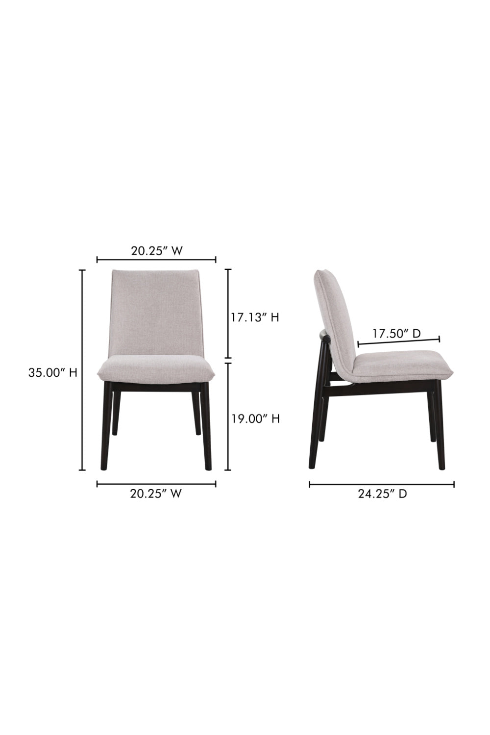 Padded Dining Chair Set (2) | Novi Living Charlie | Oroa.com